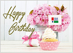 Pink Floral Logo Card D2312U-V